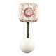 Pink Flower Square Ceramic Wall Hook in Antique Fitting 